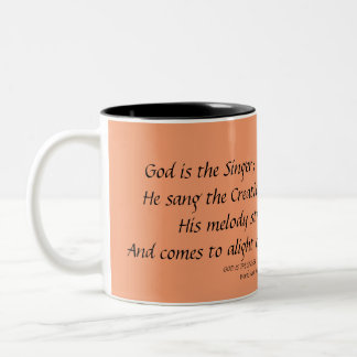 Bicolor DIOS ES la taza Stephanie Hutchinson del verso 1