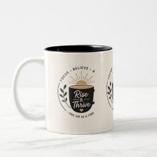 Bicolor Diseño de logotipo de taza motivacional – Rise & T