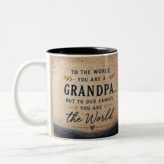 Bicolor Diseño de Taza Abuelo Eres el Mundo Para Nuestra F