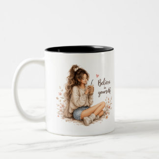 Bicolor Diseño de taza con cita inspiradora