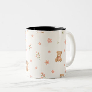 Bicolor Diseño de taza con patrón de oso hermoso