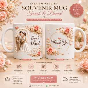 Bicolor Diseño de taza conmemorativa de boda 3D Personal