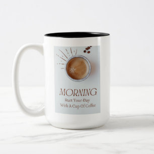 Bicolor Diseño de Taza de Café Elegancia en Negrita
