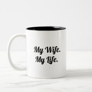 Bicolor Diseño de Taza de Tipografía – Mi Esposa Mi Vida