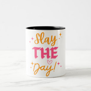 Bicolor Diseño de taza motivacional para dominar el día