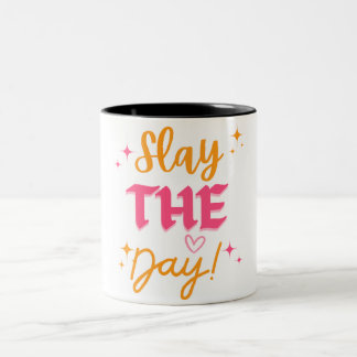 Bicolor Diseño de taza motivacional para dominar el día