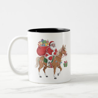 Bicolor diseño de taza personalizada de sant a caballo
