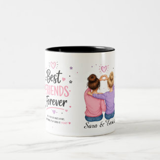 Bicolor Diseño de Taza Personalizada Mejores Amigos para S