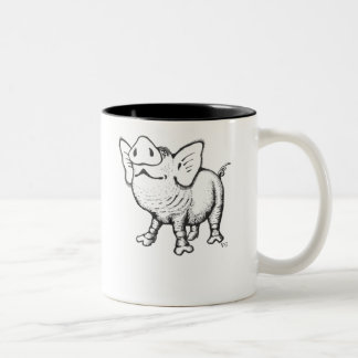 Bicolor Diseño divertido de la taza de café del cerdo