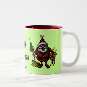 Bicolor Diseño divertido de la taza de las Felices Navida