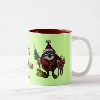 Bicolor Diseño divertido de la taza de las Felices Navidad