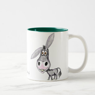 Bicolor Diseño divertido de la taza del burro