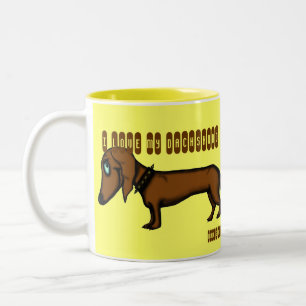 Bicolor Diseño divertido de la taza del dachshund
