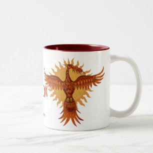 Bicolor Diseño fresco de la taza del pájaro del fuego de