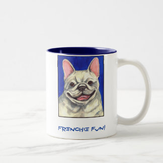 Bicolor ¡Diversión de Frenchie! Taza
