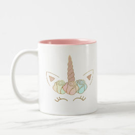 Bicolor Dos entonaron la taza del unicornio con rosa