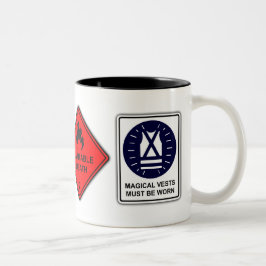 Bicolor Dragón del peligro - taza divertida del friki de