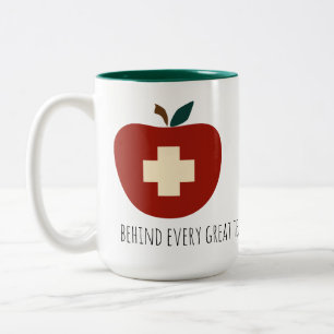 Bicolor El asistente/la taza auxiliar del profesor