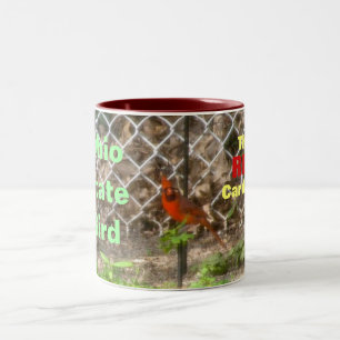 Bicolor EL CARDENAL ROJO, taza del PÁJARO de OHIO