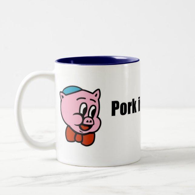 Bicolor El cerdo es taza kosher del 2-Tono (Izquierda)