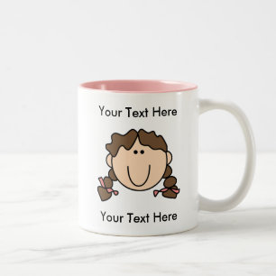 Bicolor El chica de encargo Brown trenza la taza -