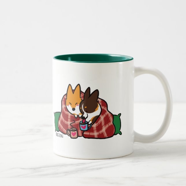 Bicolor El Corgi Snuggles la taza el | CorgiThings (Derecha)