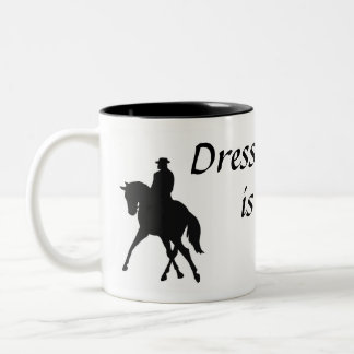 Bicolor El Dressage es una taza de la danza