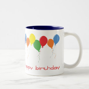Bicolor El feliz cumpleaños hincha la taza de café