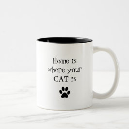 Bicolor El hogar es donde está taza su CAT