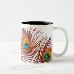 Bicolor El pavo real empluma la taza