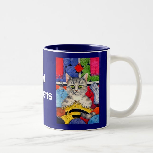 Bicolor El punto sucede, haciendo punto la taza del gato (Derecha)