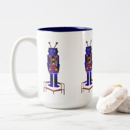 Bicolor "El Robot" (15 oz.) Taza de Dos Tonos