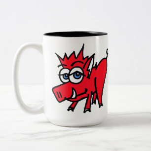 Bicolor él smirk taza - color