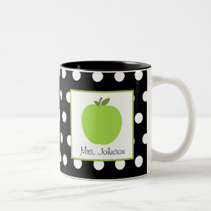 Bicolor El verde Apple de la taza del profesor se