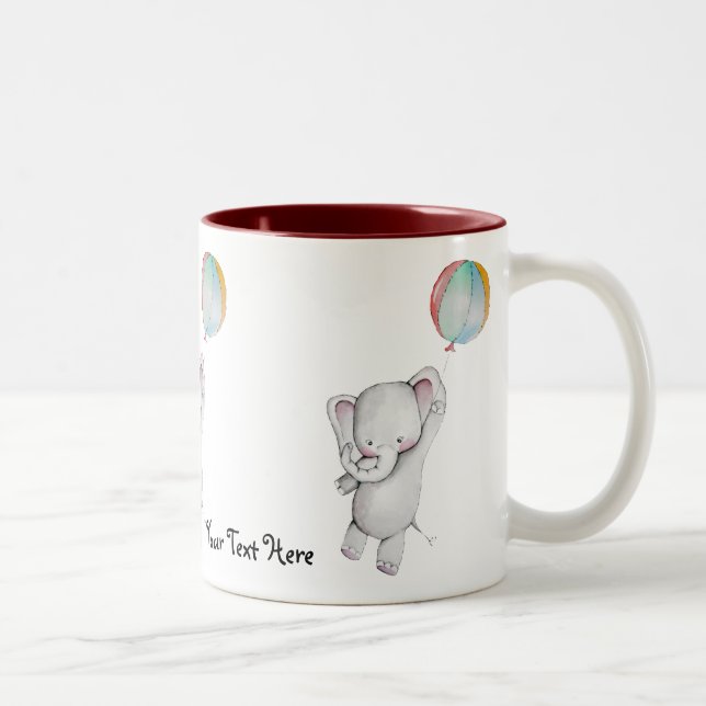 Bicolor Elefante del bebé con la taza del globo (Derecha)