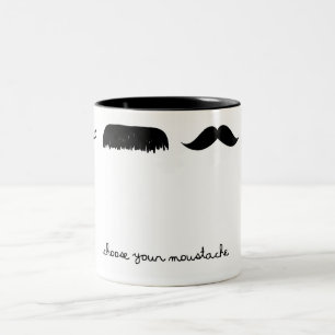 Bicolor elija su taza del bigote