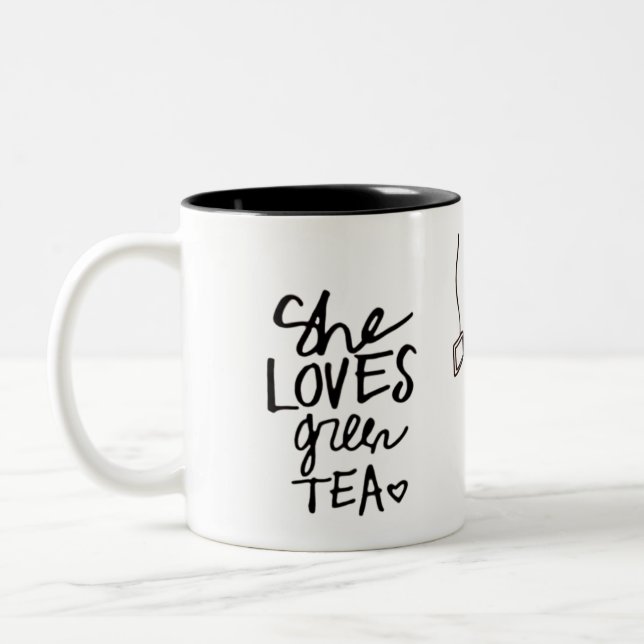 Bicolor ella ama la taza del té verde (Izquierda)