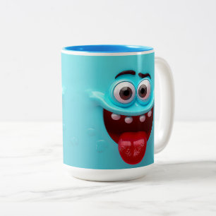 Bicolor Envoltura de taza 3D, divertida, risible gráfica d
