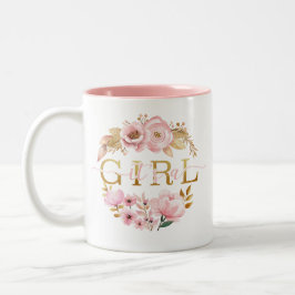 Bicolor Es una taza floral rosa de Rubor Chica