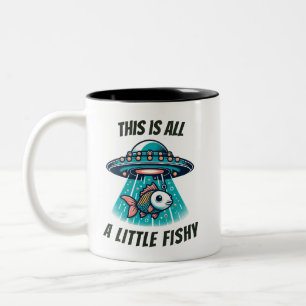 Bicolor Esta es una taza de nave espacial OVNI de pescado