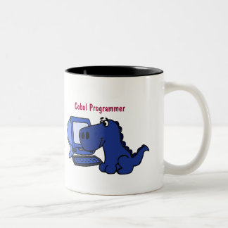 Bicolor ESTÁ la taza del dinosaurio del programador de