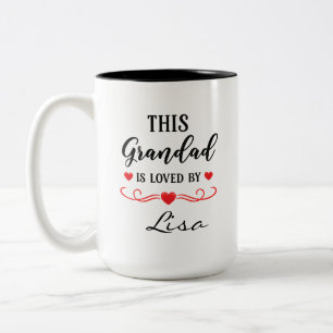 Bicolor Esta taza personalizada Abuelo es amado Regalo Abu
