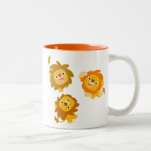 Bicolor "¡Estamos aquí!!" Taza de leones de dibujos animad