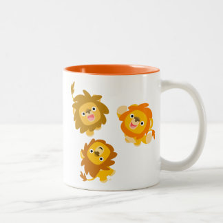 Bicolor "¡Estamos aquí!!" Taza de leones de dibujos animad