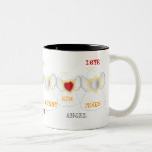 Bicolor Familia de ángeles cariñosos - taza - Cus… -