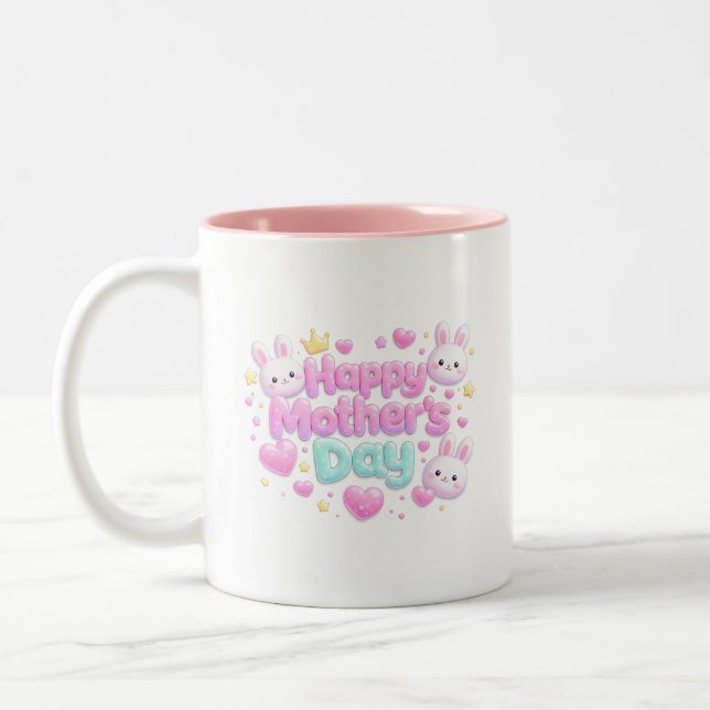 Bicolor Feliz Día de las Madres - Taza Bubble Bunny (Izquierda)