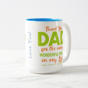 Bicolor ✨Feliz Día del Padre Gracias Papá Taza de Dos Tono