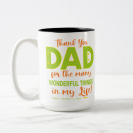 Bicolor ✨Feliz Día del Padre Gracias Papá Taza de Dos Tono
