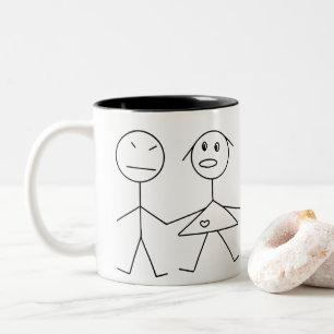 Bicolor Figura divertida taza del palillo de café de los