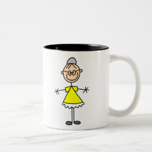 Bicolor Figura taza del palillo de la abuela